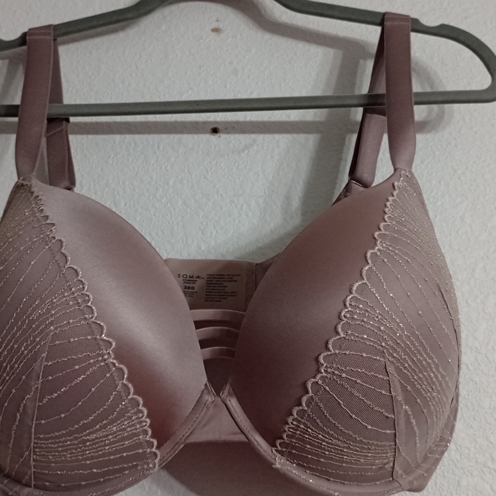 Soma Dusty Mauve Embroidered Stunning Push-up Bra